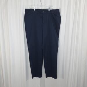 Lee Navy Blue Slacks Pants 18W Women's Straight Leg Mid Rise Stretch Work NWT